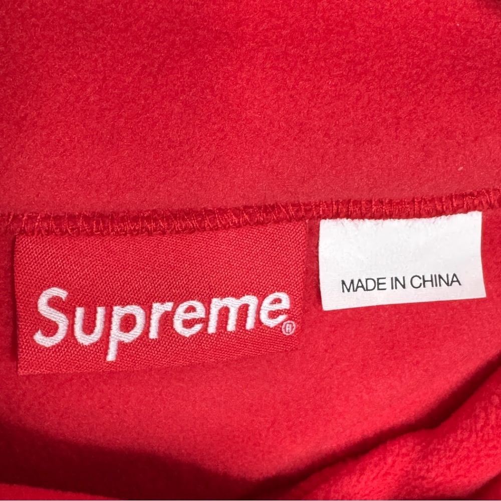 Supreme x Polartec Red Fleece Sweatshirt Mock Neck Pullover Long Sleeve SZ Large - Picture 8 of 14